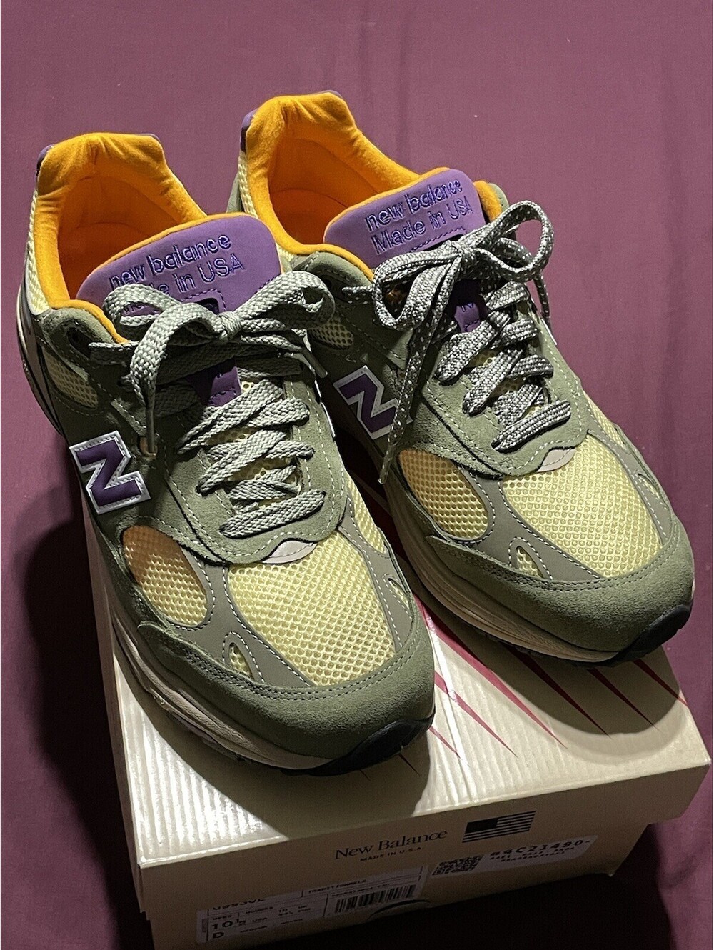 Size 10.5 Teddy Santis x New Balance 993 Made in USA Olive Leaf Maize